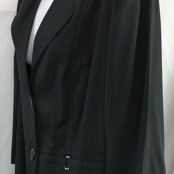 Notations Black Button down Blazer with silver buckle accents Size 1X - Picture 5 of 8